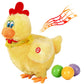 AOSUYOU Easter Toys Chicken Laying Egg Electric Plush Crazy Chicken Crazy with Sound Music Animal Toy