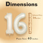 Suwen 40 Inch Cream White Large 16 Number Balloons Big Foil Helium Number Balloons 0-9 Jumbo Happy 16Th Mylar Birthday Party Dec