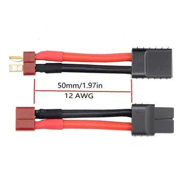 FLY RC 2Pairs T Plug Rc Lipo Battery Charger Cable Compatible with Slash/Rustler/Stampede/Bandit/E Revo RC Car