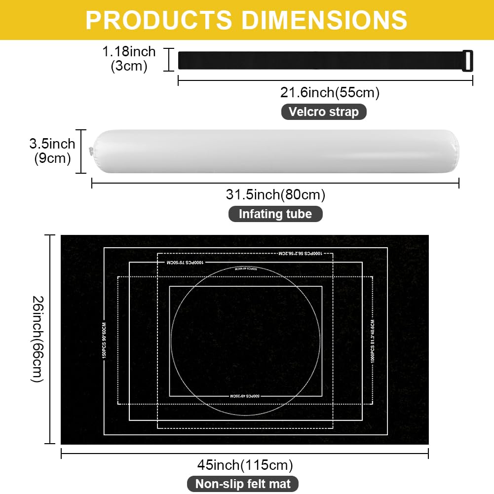 Ainiv Jigsaw Puzzle Mat Roll Up 1500 Pieces  46 x 26 Portable Felt Puzzles Board with Travel Storage Bag  Jigsaw Saver Pad Keeper for mature-themeds Teens  Black