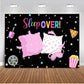 Mocsicka Sleepover Backdrop For Girls Pajama Pillow Fight Party Decoration Pink Pajama Slumber Party Banner Background Photograp