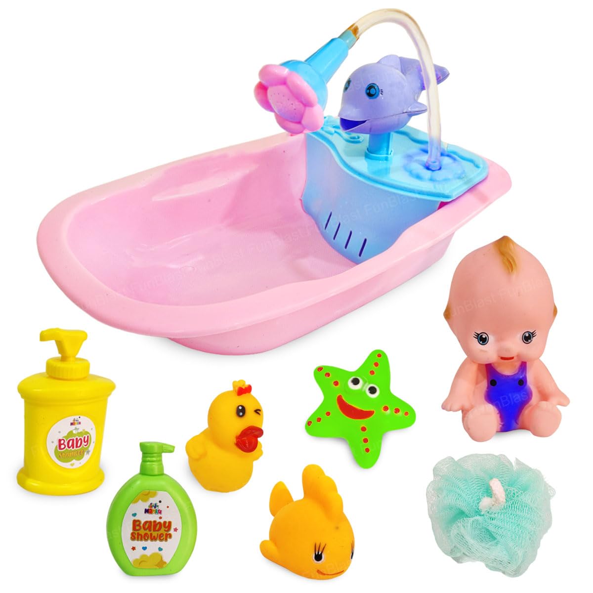 FunBlast Bathtub Toys for Babies  Squeeze Toys for Kids, Baby Bath Tub Toy with Shower Spray, Toys for Babies, Toddler Baby Bat