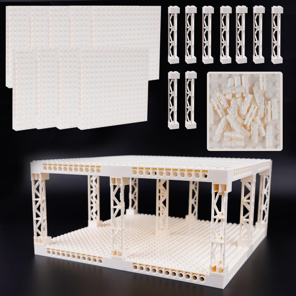 WSRYLTCH Brick Base 16x16 Plate 1/3 with Holes - Pins Suppor Pillar Accessories Pack,Pixel Art Painting Classic Building Block B