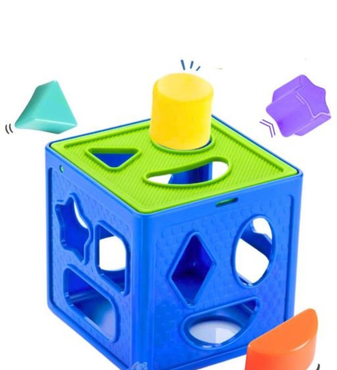 Camin Trocshop Shape Sorter Cube, Educational Toy with 9 MultiColoured Shapes, Learning Activity Toy for Toddlers 1+ Years