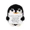 Boxob Mini Funny Positive Penguin, 2.6 Inch Cute Knitted Penguin Toy With Positive Card Positive Penguin Crochet Doll Cheering Gift For Family Friends Encouragement Party Decoration(Black)