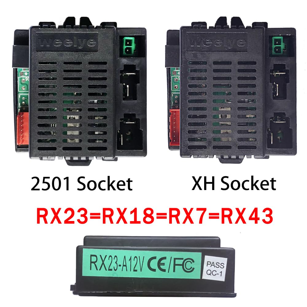 12V Weelye Rx23 Socket B 2.4G Bluetooth Receiver Control Box Kit Is For Power Wheels,Wellye Remote Rx18 Rx43 Speed Controller Bo