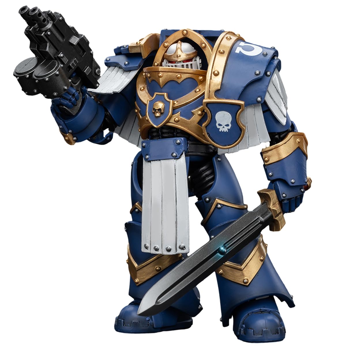 JOYTOY Warhammer 30K The Horus Heresy1/18 Action Figure Ultramarines Cataphractii Terminator Squad Sergeant with Power decorative replica blade Collection Model