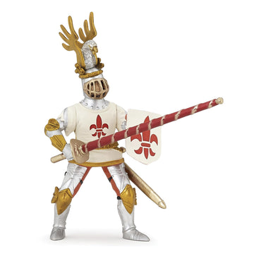 Papo -Hand-Painted - Figurine -Medieval-Fantasy -White Knight Fleur De Lys -39790 - Collectible - For Children - Suitable For Boys And Girls - From 3 Years Old