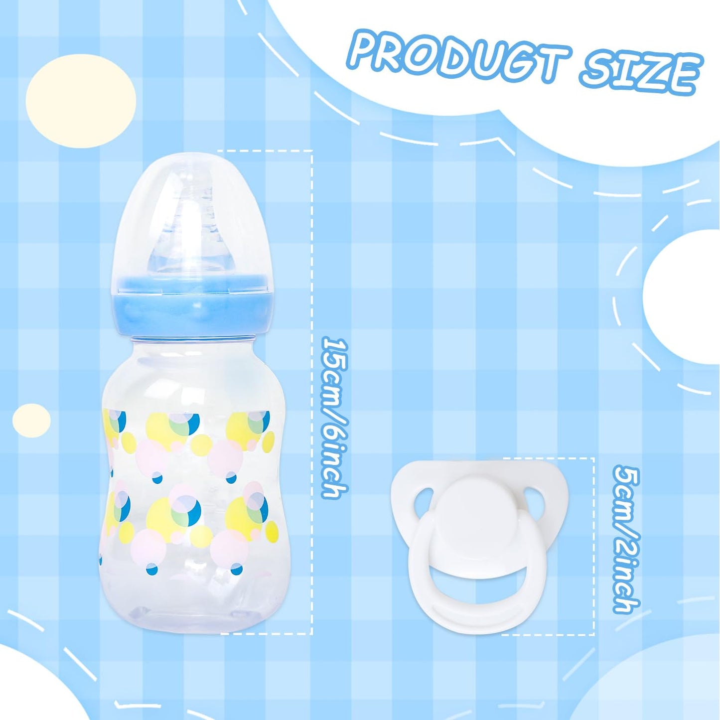 Charex Feeding Bottle & Magnetic Pacifier Set For Reborn Baby Doll, Realistic Baby Doll Accessories Great Gift Set…