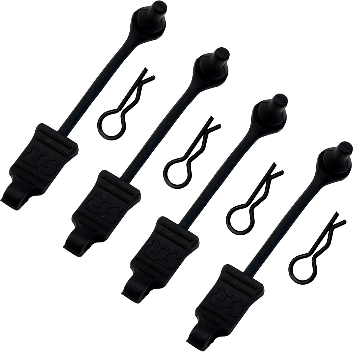 4Pack Rubber Body Clip Retainer Pull Tabs#AR390165 Compatible with Arrma 3S 4S Mega550 Vorteks Senton Granite Big Rock Typhon Ou