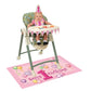 First Birthday Pink Balloons High Chair Kit - (1 Set) | All-Inclusive Decor Bundle with Flag Banner, Floor Mat & Plastic Bib - I