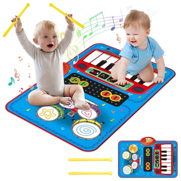 Patpat 8 Instrument Piano Keyboard Musical Mat For Kids 1-6 Years, 8 Sounds And 6 Modes Foldable Baby Drum Mat Educational Music