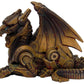 Ptc 3.5 Inch Steampunk Sitting Winged Dragon Resin Statue Figurine