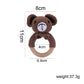 Wooden Teether Crochet Baby Rattle, Crochet Baby Toys, Organic Wooden Newborn Toys, Newborn Animal Rattle Toys,Knitted Stuffed Animals Gifts For Baby, Brown Bear