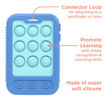 Nuby Cell Phone Popper Sensory Play Teether Toy - 3+ Months, 1Pk Assorted Neutral Colors