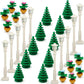 Dspitwod City Street Lamp House Garden Building Accessories With Lights Trees And Flower Pot Block Toys Compatible With Major Br