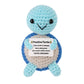 Positive Turtle Crochet  Mini Crochet Turtle Funny Emotional Support Animal Small Crochet Plush Toy with Positive Messages Cheer up Knitted Doll for Women Inspirational Gift Party Decoration(Blue)