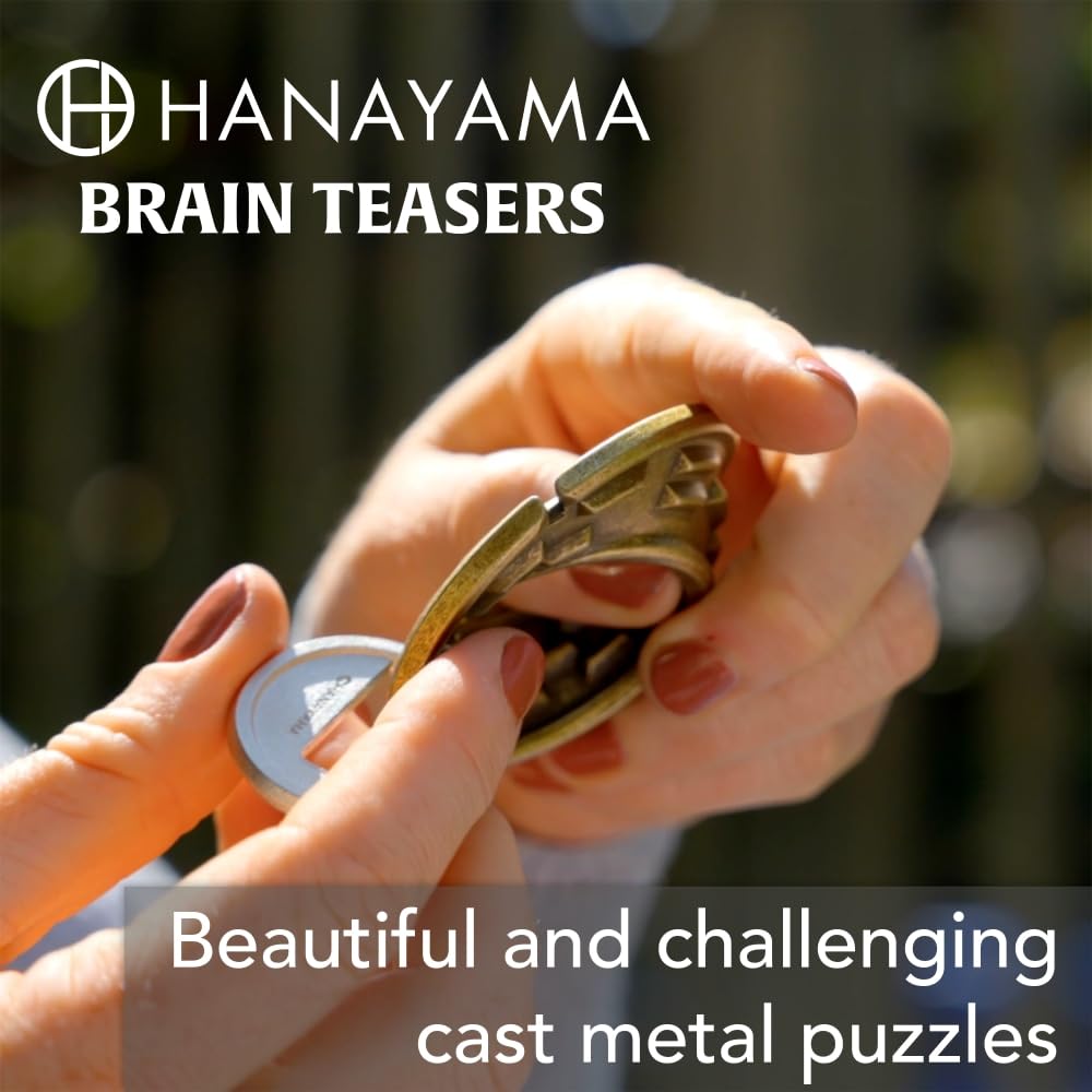 Bepuzzled Star Hanayama Metal Brainteaser Puzzle, Level 3, Metallic Silver, One Size, Ages 12 and Up, Model 30830