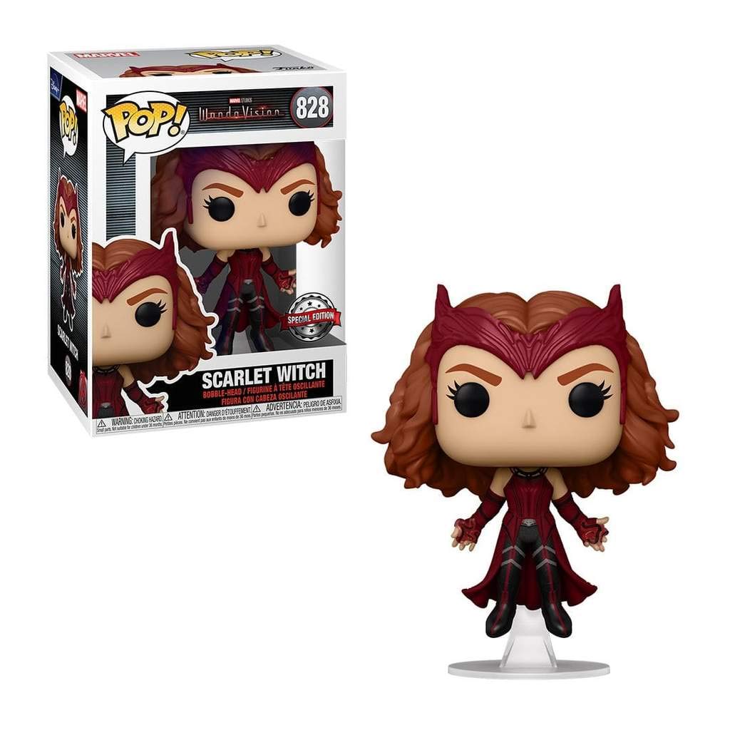 Marvel'S Wandavision Scarlet Witch Flying Funko Pop! Vinyl With A Funko Pop! Ecotek Box Protector