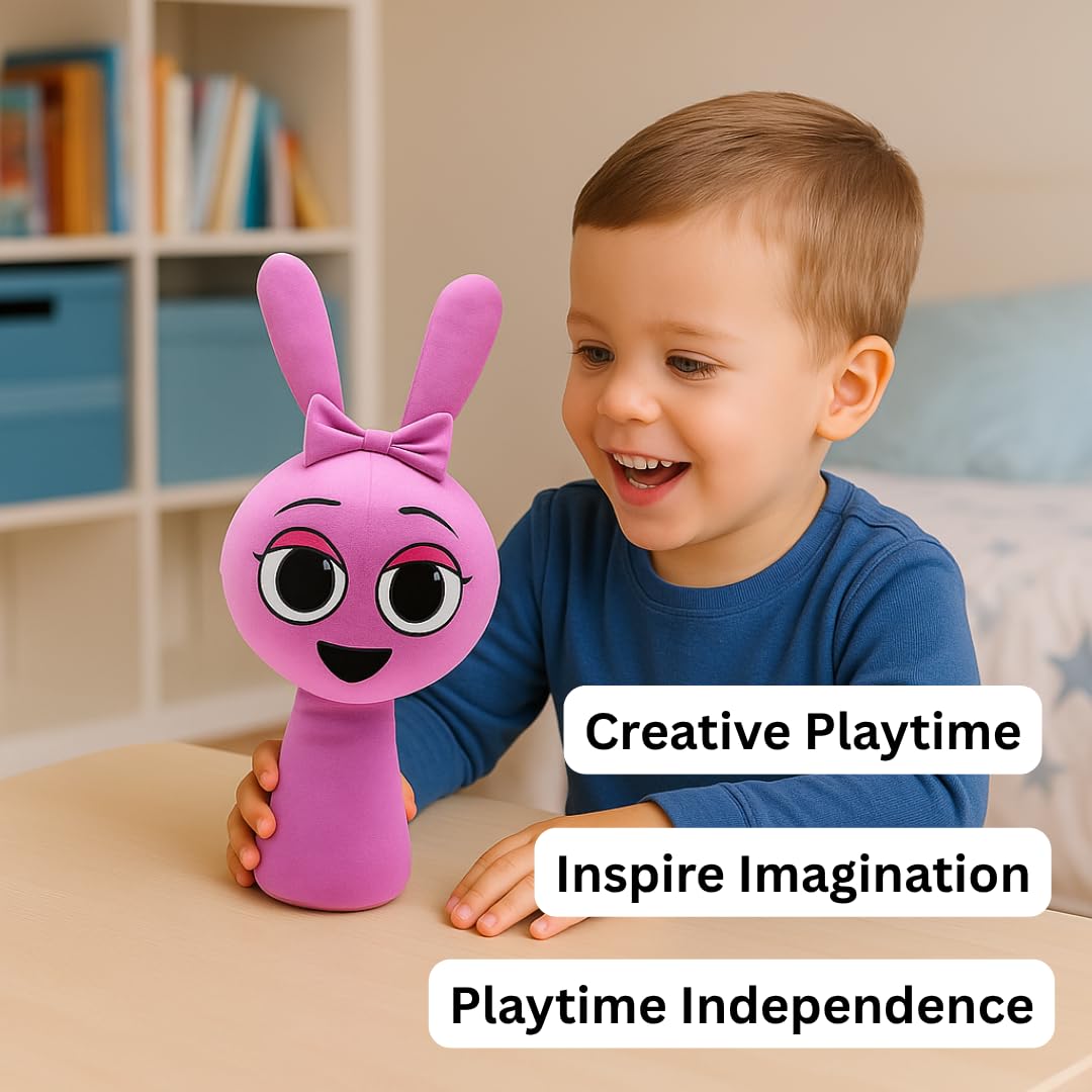 Sprunki Plush Toy - 11.8  enhanced Stuffed Character Doll with 50 Stickers & Gift Bag | Soft Plushies for Kids Room Decor  Cuddling  or Play | Choose Sky  Pinki  Oren  Simon  Mr. Fun Computer & More