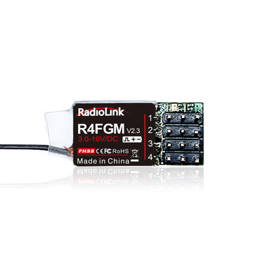Radiolink R4FGM V2.2 3.4Ghz 4 Channels RC Gyro Receiver for Mini RC Cars 400m Long Range Control for RC Remote Controller RC8X/R