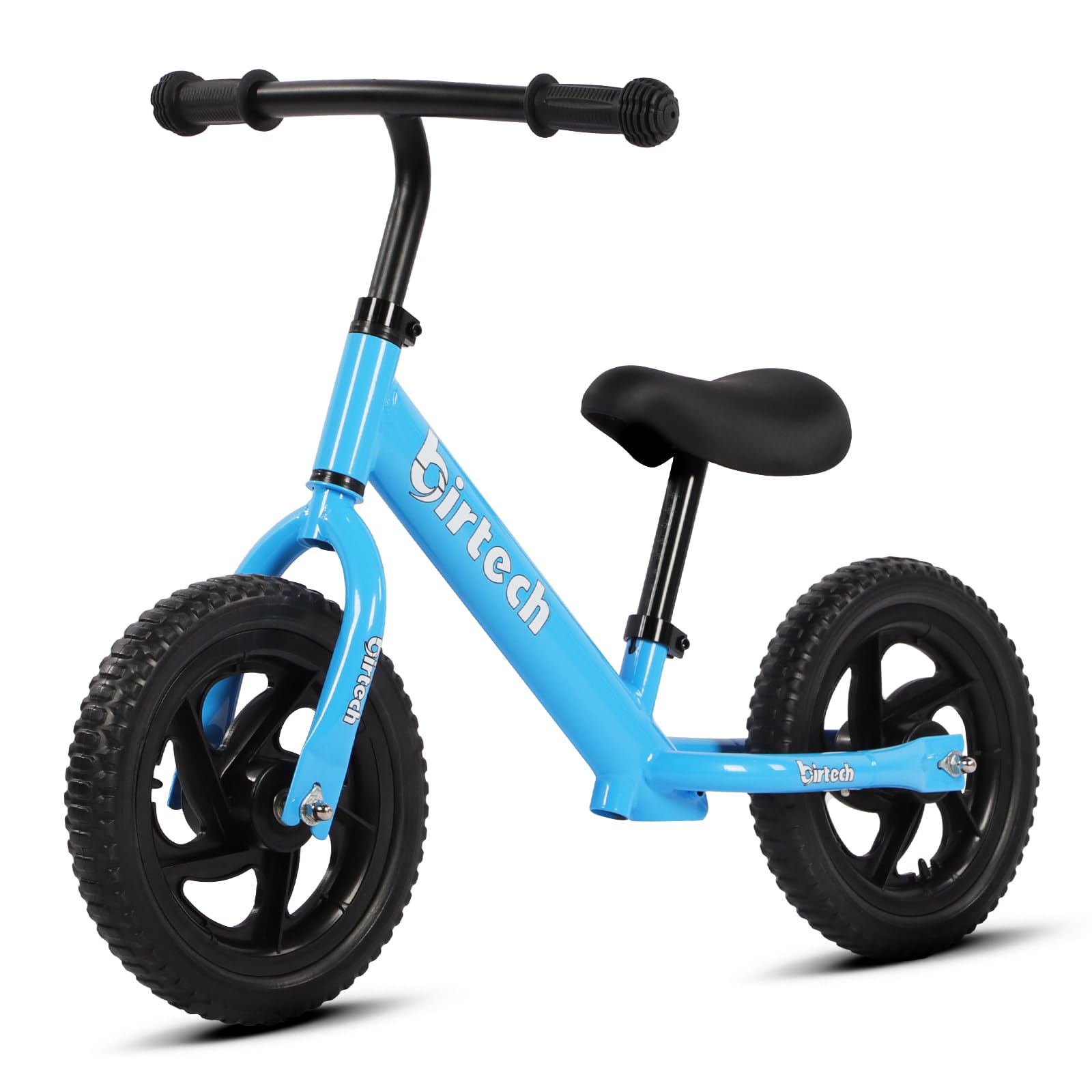 Birtech Balance Bike For 2-5 Year Old, 12 Inch Toddler Bike No Pedal Training Bicycle With Adjustable Seat Height, Airless Tire (Light Blue)