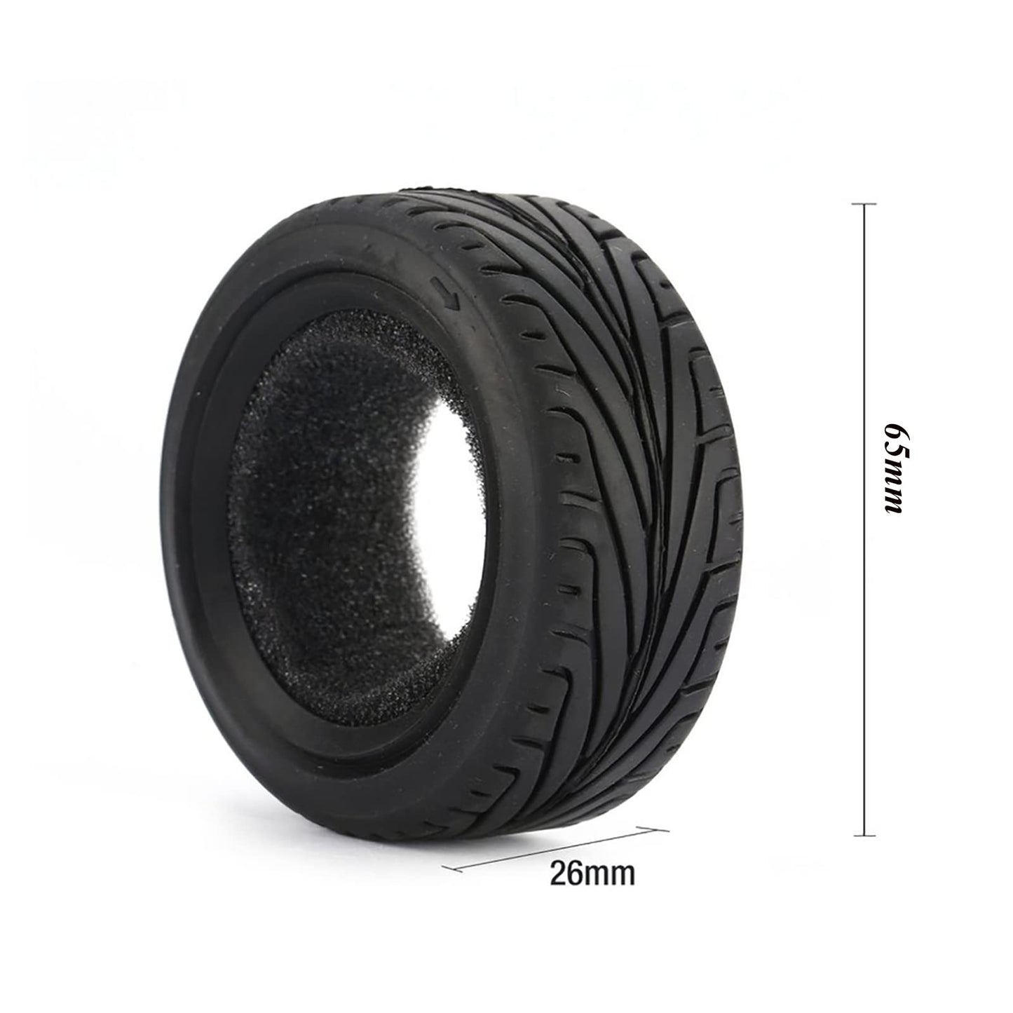 RC On-Road Car Tyres,WONFAST 4PCS/Set 65mm Grain Drift Soft Rubber RC Tire for 1/10 Racing HSP Tamiya HPI Kyosho RC On Road Run-
