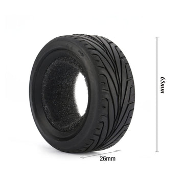 RC On-Road Car Tyres,WONFAST 4PCS/Set 65mm Grain Drift Soft Rubber RC Tire for 1/10 Racing HSP Tamiya HPI Kyosho RC On Road Run-