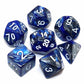 CREEBUY DND Dice Blue Mix Silver D&D Polyhedral Dice Set for Dungeon and Dragons MTG RPG Dice 7-Die Set D20 D12 D10 D% D8 D6 D4