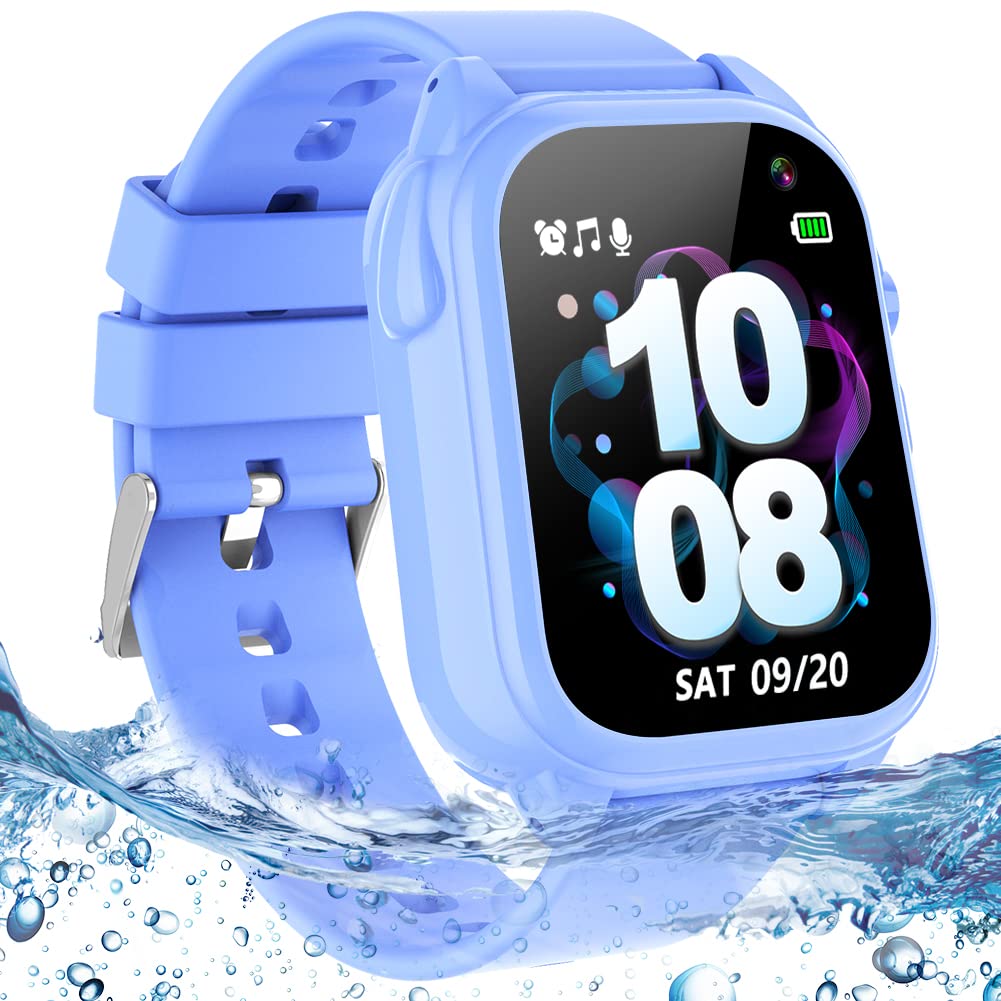 Waterproof Smart Watch For Kids 3-12 Years Boys Girls Learning Toys With 26 Puzzle Games Pedometer Camera Video Recording Music 