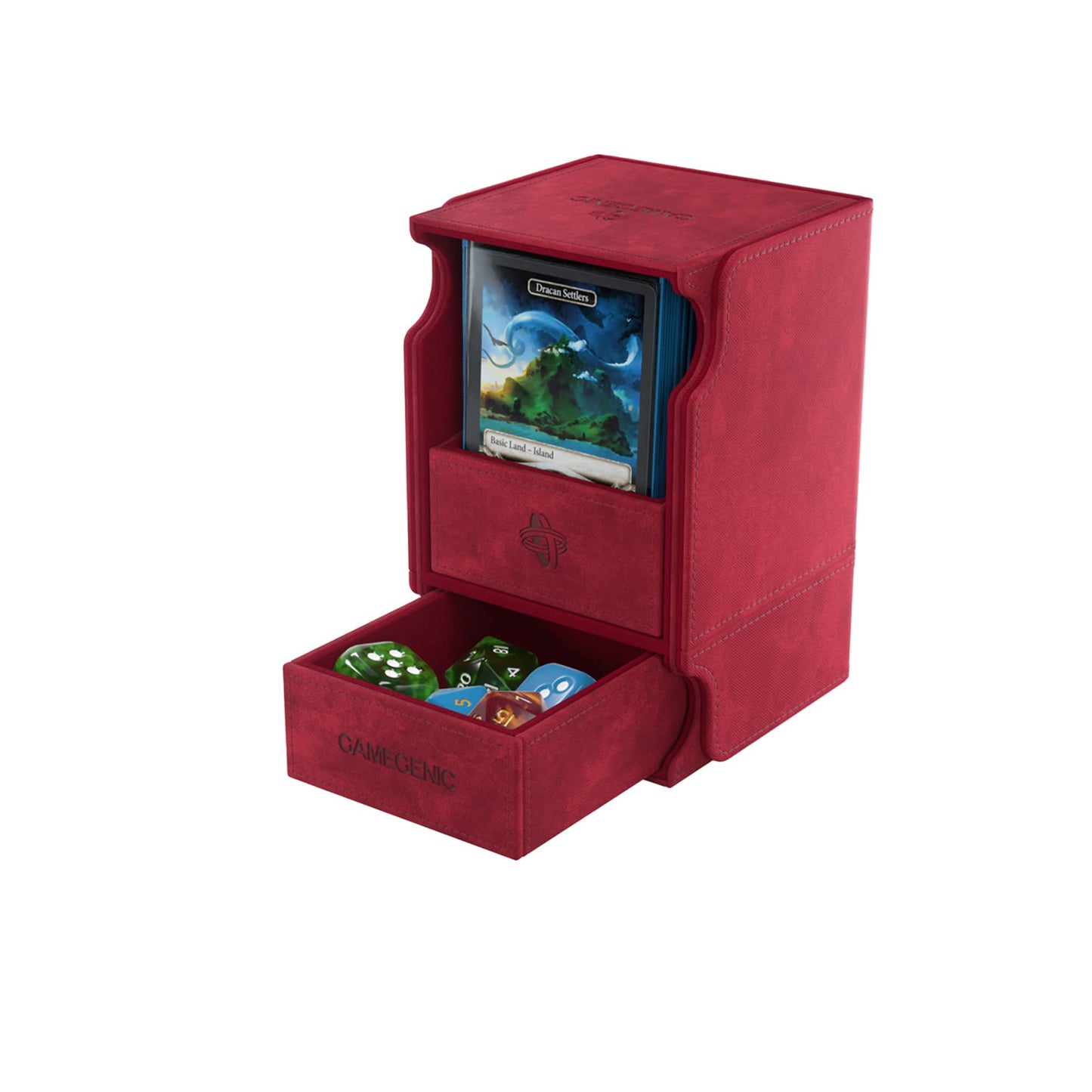 Gamegenic Watchtower 100+ XL Convertible Deck Box - Red, Double-Sleeved Card Storage, Plastic, Model GGS20105ML