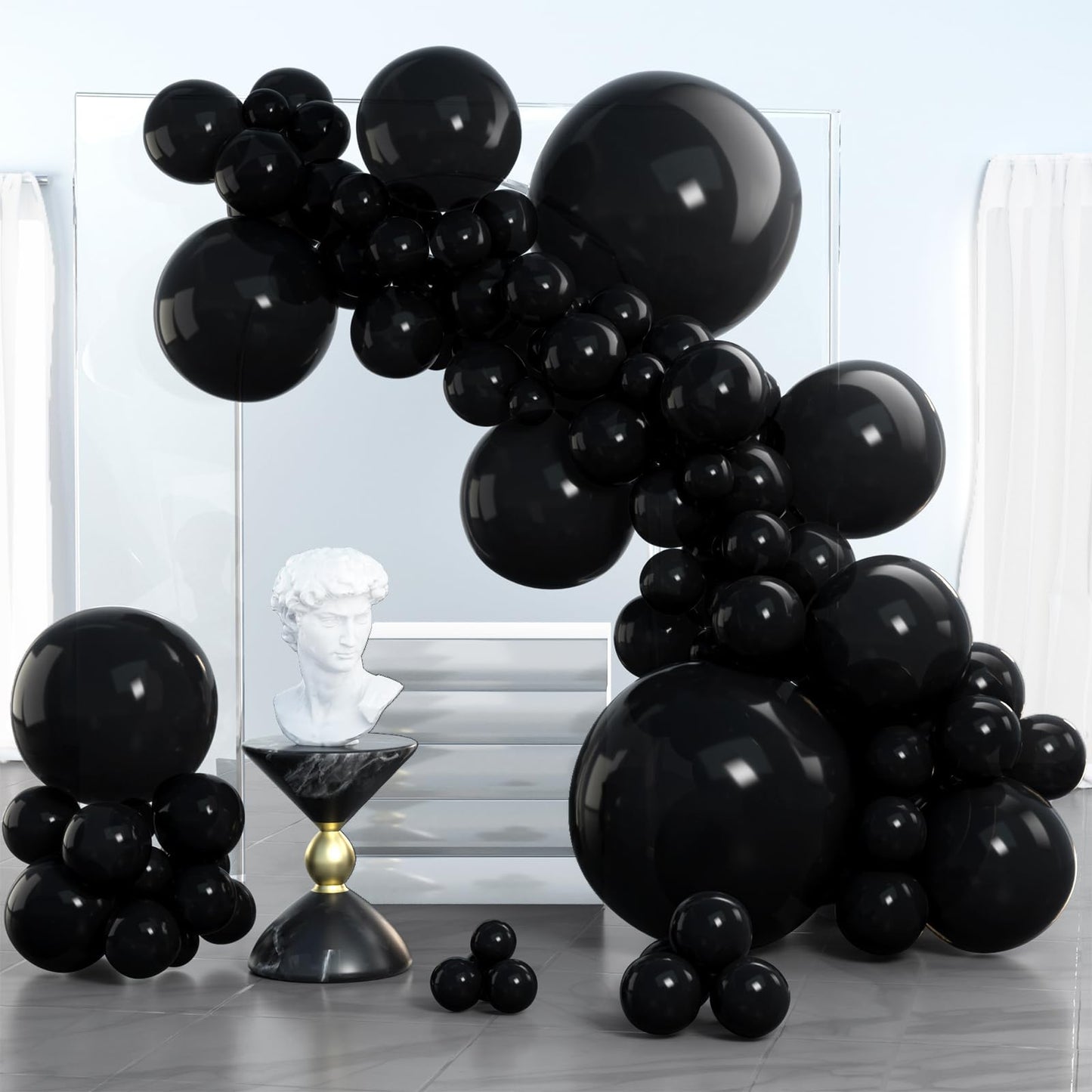 Partywoo Black Balloons, 100 Pcs Black Balloons Different Sizes Pack Of 36 Inch 18 Inch 12 Inch 10 Inch 5 Inch For Balloon Garland As Birthday Decorations, Wedding Decorations, Party Decorations