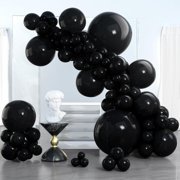 Partywoo Black Balloons, 100 Pcs Black Balloons Different Sizes Pack Of 36 Inch 18 Inch 12 Inch 10 Inch 5 Inch For Balloon Garland As Birthday Decorations, Wedding Decorations, Party Decorations