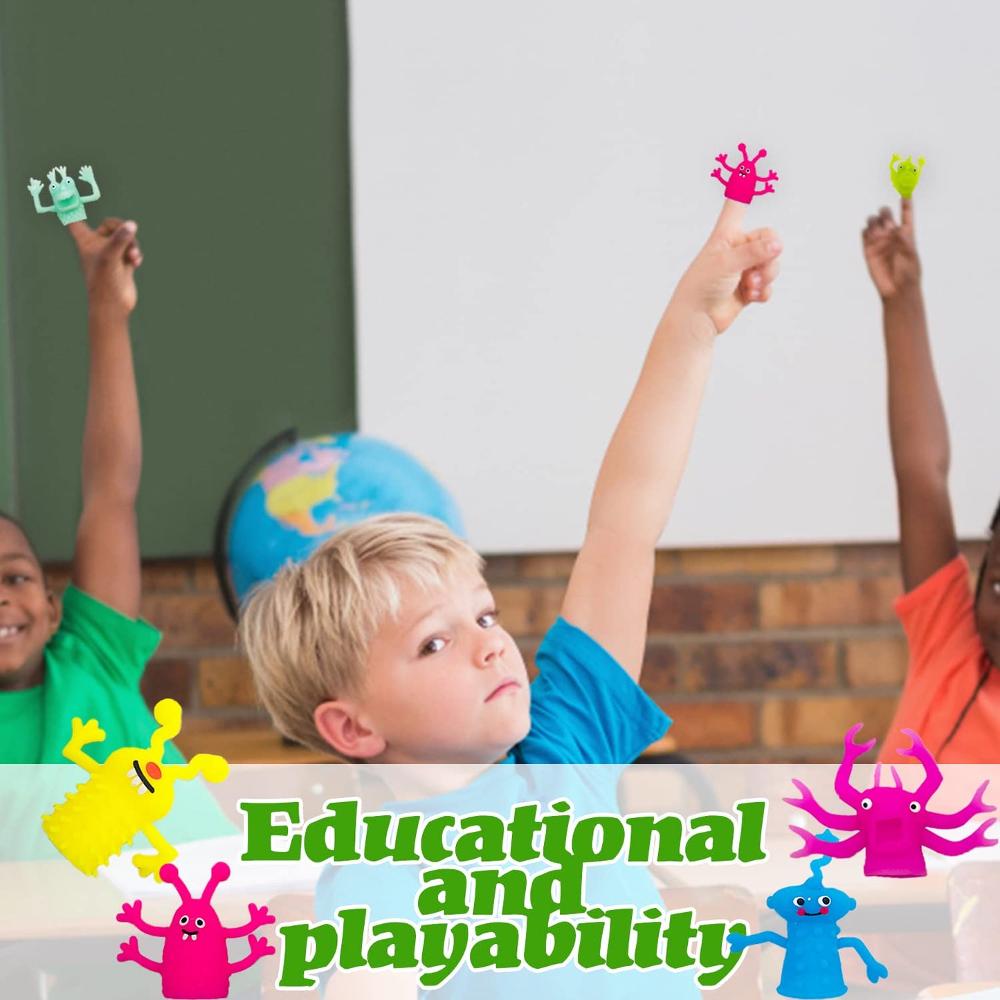 20 Pcs Finger Puppets Toys,Funny Colorful Monster Stretchy Finger Puppets,Soft Rubber Finger Doll Toys For Children'S Party Favors