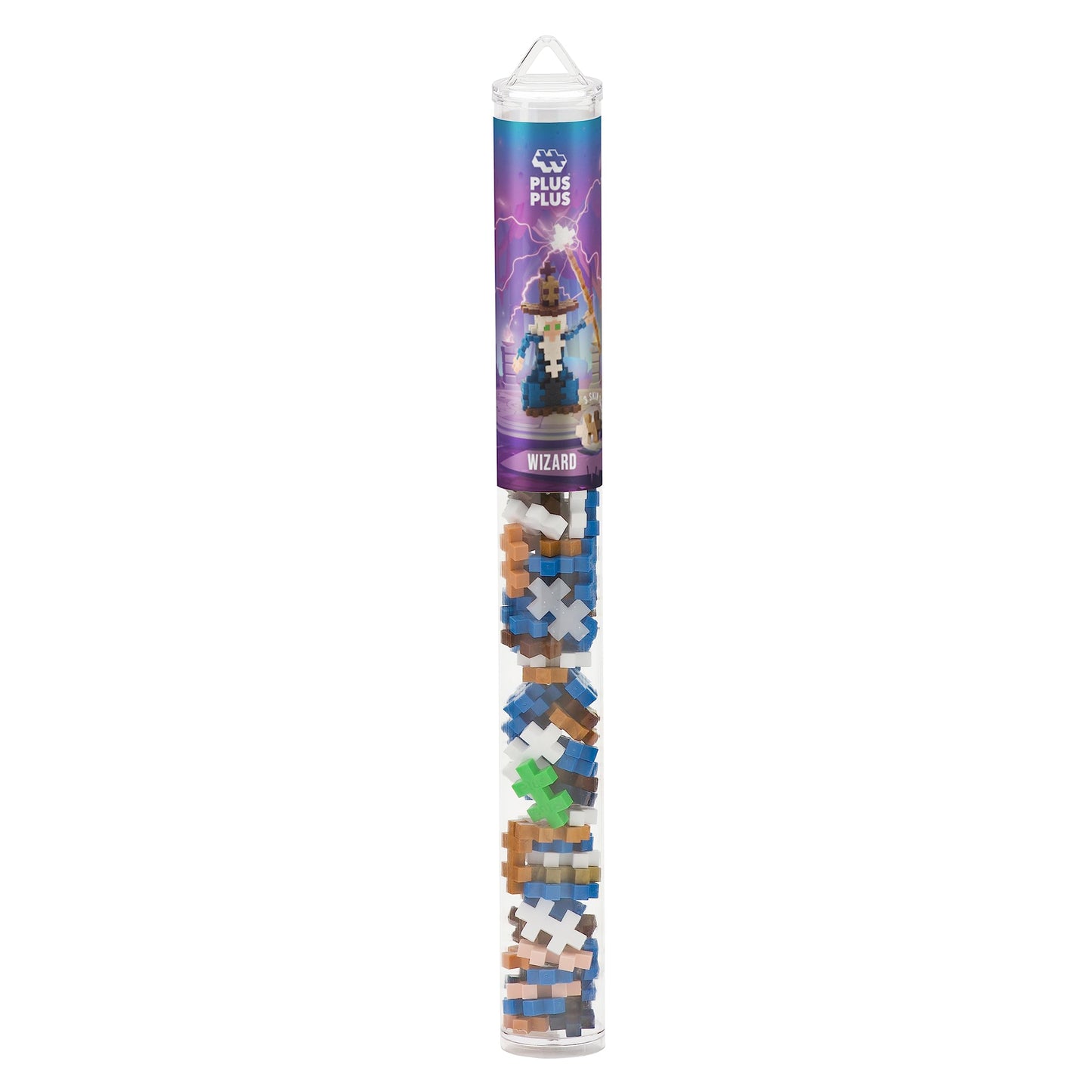 PLUS PLUS 3D Puzzle Building Block Set - 70 Interlocking Pieces, Wizard Mini Maker Tube, Multi-Color, Model 5143, Fun STEM Toy for Kids