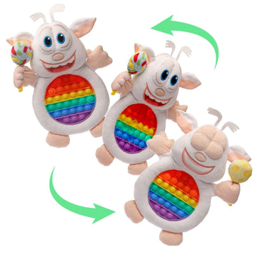 Booba Pop Sensory Plush Doll - Two In One - Fidget And Plush Toy From Netflix Show Booba Cute, Soft, Stuffed Plush Plush Doll Fo