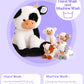 Vposyako 5 Pieces Cow Stuffed Animals For Boys Girls, 1 Mommy Cow With 4 Babies Soft Plush Toy Set Gifts For Kids Children 3 4 5
