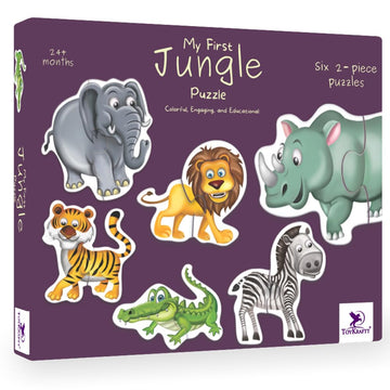 TOYKRAFTT Chunky Infant Floor Puzzle Toy, 2 Piece Puzzles for Kids Age of 2-3 Years, Educational Toys My First Jungle Animal Puz