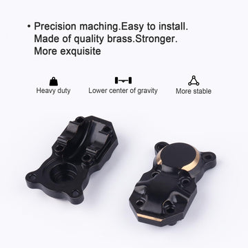 Brass Diff Cover Front Rear Axles Housing Cover Heavy Duty for Axial SCX24 Deadbolt Gladiator Bronco C10 JLU 1/24 RC Crawler Car