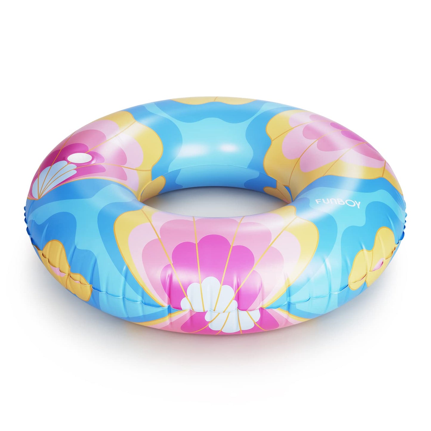 Funboy Giant Inflatable Mermaid Shells Tube Float, Donut Style Pool Float, Luxury Raft For Summer Pool Parties And Entertainment Large