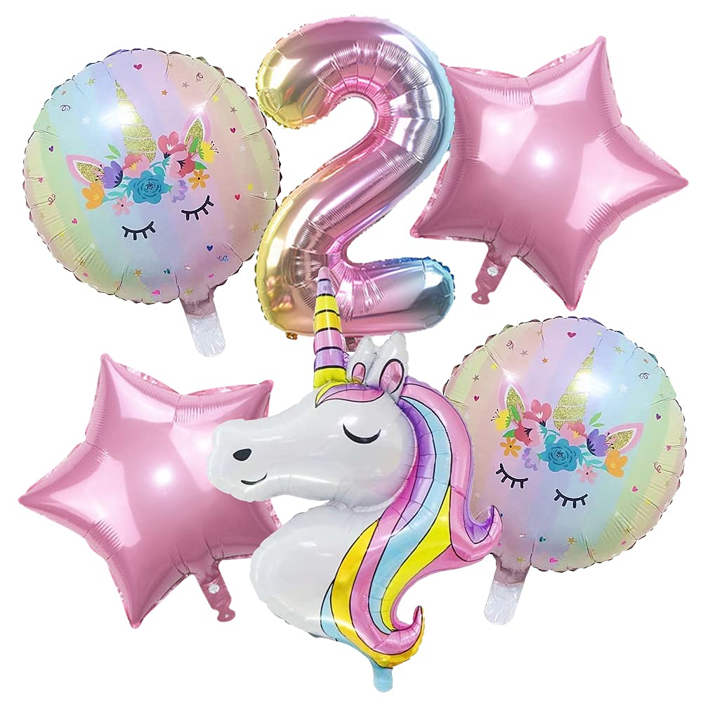 Duile Unicorn Balloons Unicorn Birthday Party Decorations For Girls Foil Balloons Set Macaron And Rainbow Balloon Wedding Baby S