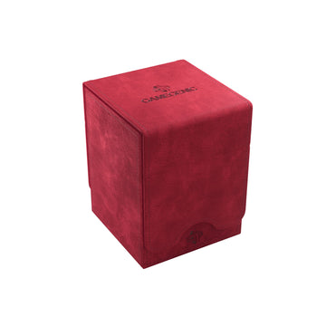 Squire 100+ Xl Convertible Deck Box | Card Storage Box With Removable Cover Clips | Holds 100 Double-Sleeved Cards In Extra Thick Inner Card Sleeves | Red Color | Made By Gamegenic (Ggs20099Ml)