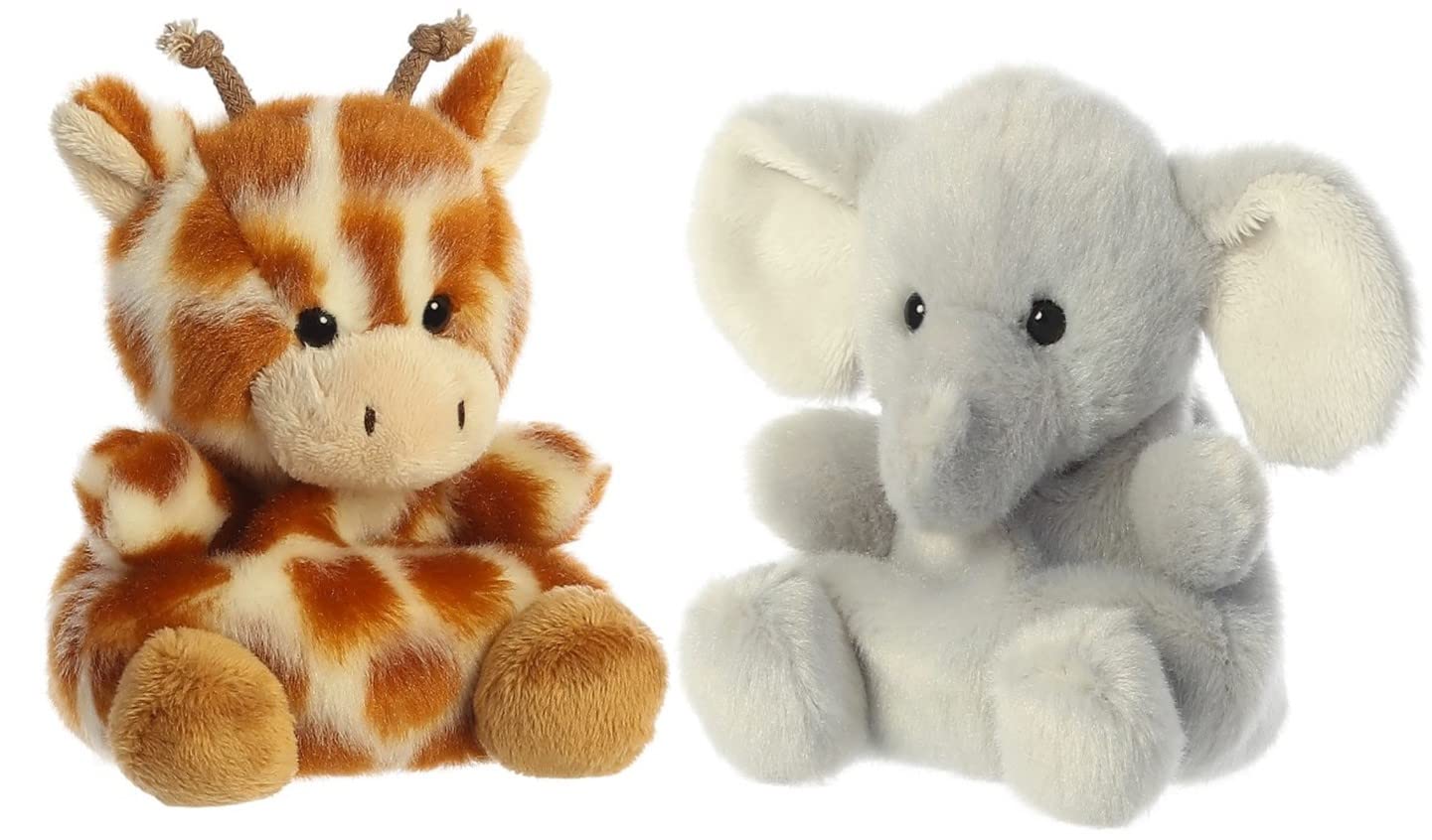 Aurora Palm Pals Set Of Two - Stomps Elephant And Safara Giraffe