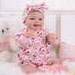 Babeside 3Pcs Reborn Baby Doll Clothes For 17-22 Inch Dolls, Baby Doll Outfit Accessories With Floral Pattern Fit Newborn Baby Dolls Girl, Pink