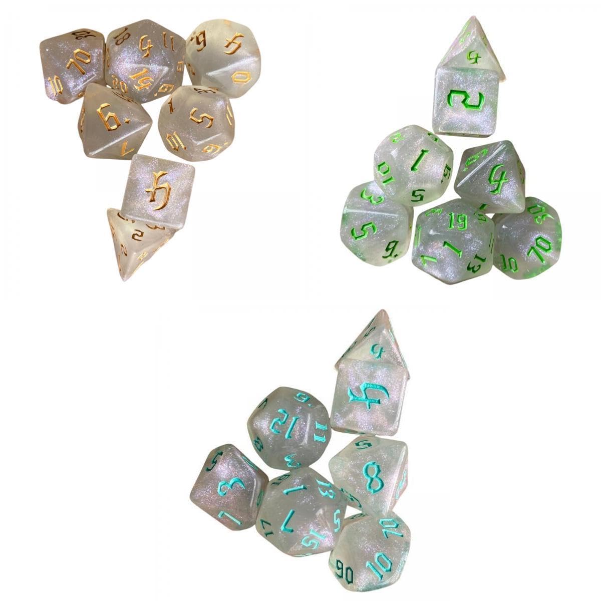CALANDIS Acrylic Polyhedral Dices Math Teaching for Parties Table Games 14pcs | Games