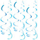 30 pcs Blue Hanging Swirl Decorations Swirls Party Decorations Plastic Party Streamer for Ceiling, 26