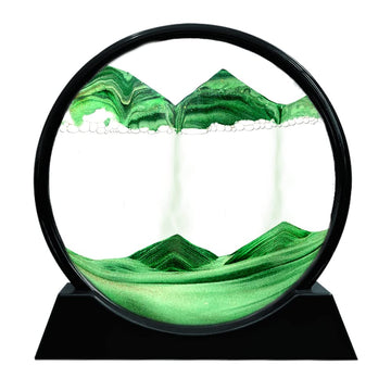 Muyan Moving Sand Art Picture Sandscapes In Motion Round Glass 3D Deep Sea Sand Art For Adult Kid Large Desktop Art Toys (7 Inch