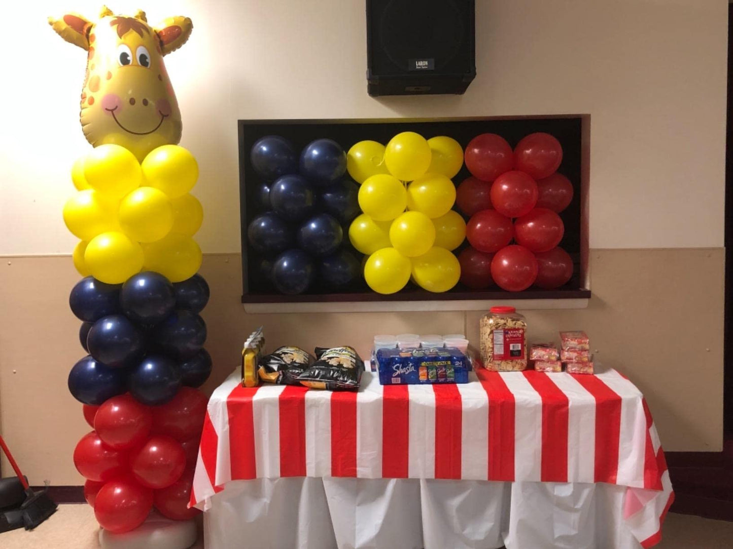 Oojami Red & White Stripes Carnival Theme Party Tablecover Pack of 6