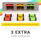 TOP BRIGHT Car Ramp Toy Set for Toddlers - Includes 4 Cars, Parking Lot & Gas Station, Plastic, 5 Car Ramps, Model TB-120402