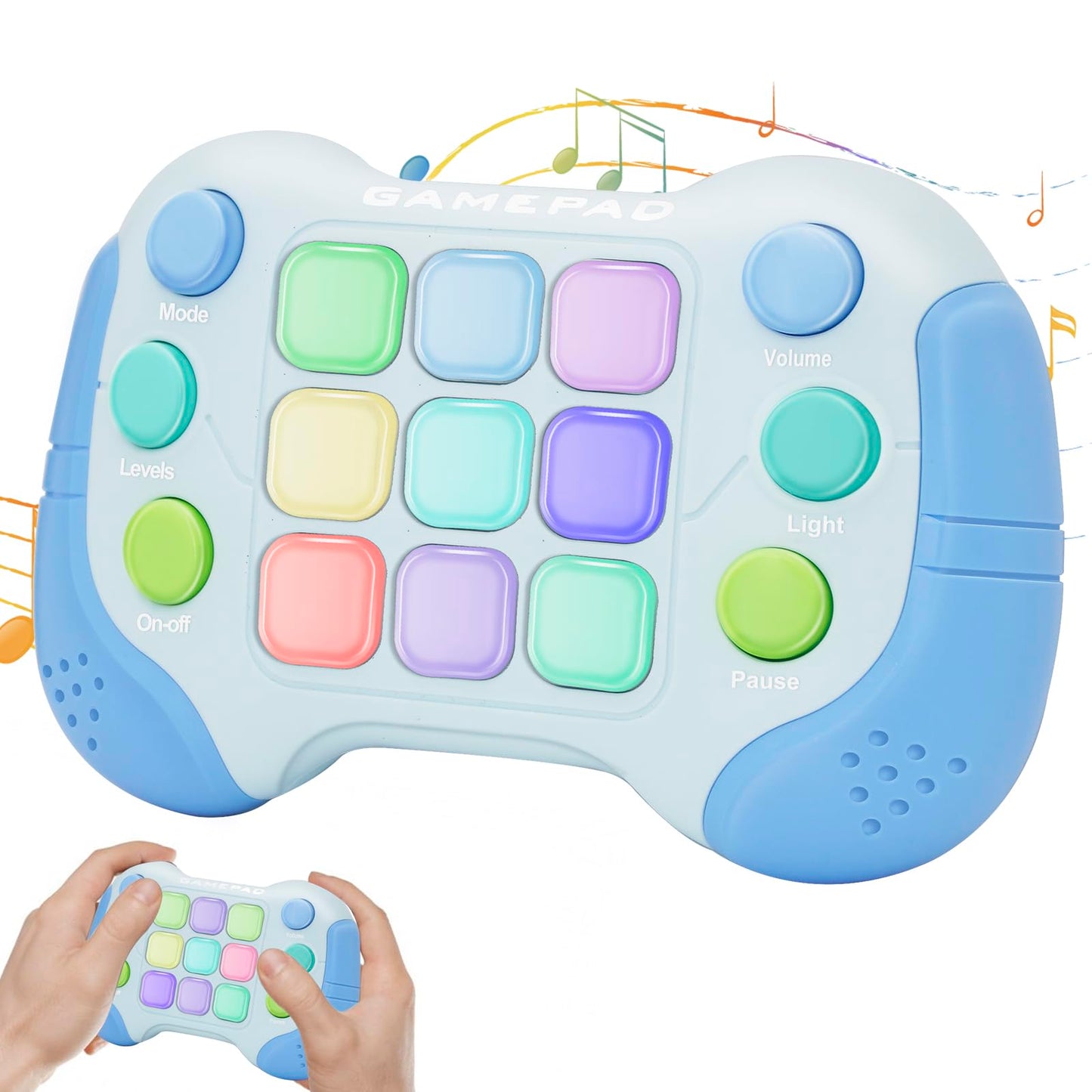 Thinhous Quick Push Pop Game - 5 Mode Electric Fast Push Handheld Games Sensory Light Up Toys With 7 Color Lights, Party Game Fo